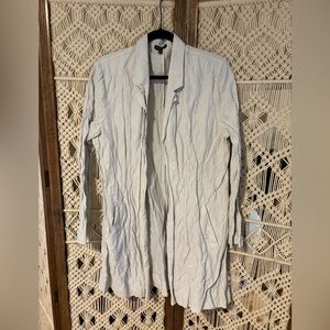 GUC Eileen Fisher Trench rumpled cotton steel jacket